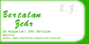 bertalan zehr business card